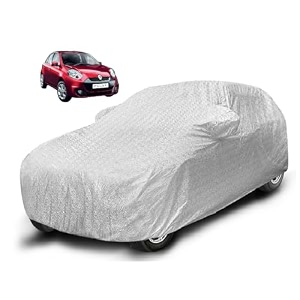 auto hub waterproof car cover compatible with pulse with mirror pocket soft cotton lining waterproof pulse car cover- metallic silver