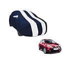Auto Hub Car Cover Compatible with Renault Pulse with Mirror Pocket, Water Resistant, Triple Stitched, Pulse Car Cover- Navy-White