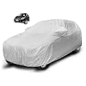 Auto Hub Waterproof Car Cover Compatible with Spark with Mirror Pocket, Soft Cotton Lining, Waterproof Spark Car Cover- Metallic Silver