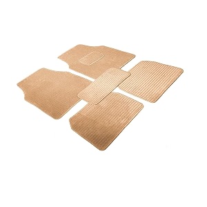 auto hub standard design carpet lining car foot mats compatible with spark lining nylon fiber material mat color -beige- 5 pcs