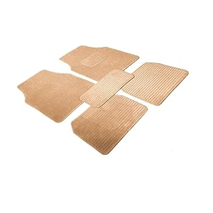 auto hub standard design carpet lining car foot mats compatible with br-v lining nylon fiber material mat color -beige- 5 pcs