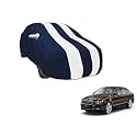 Auto Hub Car Cover Compatible with Superb with Mirror Pocket, Water Resistant, Triple Stitched, Superb Car Cover- Navy-White