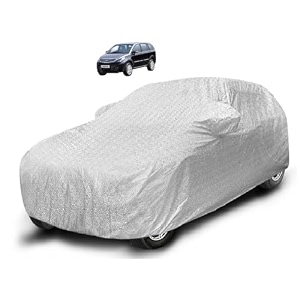 auto hub waterproof car cover compatible with tata aria with mirror pocket soft cotton lining waterproof aria car cover- metallic silver