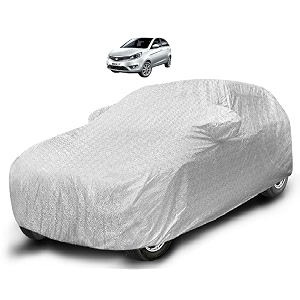 auto hub waterproof car cover compatible with tata bolt with mirror pocket soft cotton lining waterproof bolt car cover- metallic silver