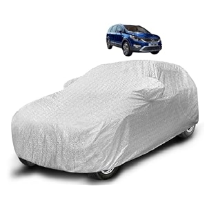 auto hub waterproof car cover compatible with tata hexa with mirror pocket soft cotton lining waterproof hexa car cover- metallic silver