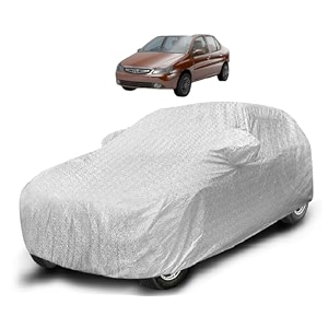 auto hub waterproof car cover compatible with tata indigo with mirror pocket soft cotton lining waterproof indigo car cover- metallic silver