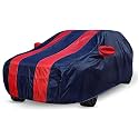 Auto Hub Car Cover Compatible with Tata Nexon with Mirror Pocket, Weather Proof, Triple Stitched, Nexon Car Cover- Navy-Red