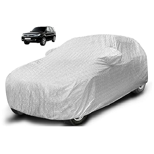auto hub waterproof car cover compatible with tata safari storme with mirror pocket soft cotton lining waterproof safari storme car cover- metallic silver