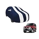 Auto Hub Car Cover Compatible with Tata Sumo with Mirror Pocket, Water Resistant, Triple Stitched, Sumo Car Cover- Navy-White
