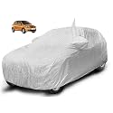 Auto Hub Waterproof Car Cover Compatible with Tata Tiago with Mirror &amp; Front Antenna Pocket, Soft Cotton Lining, Waterproof Tiago Car Cover- Metallic Silver