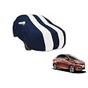 Auto Hub Car Cover Compatible with Tata Tigor with Mirror Pocket, Water Resistant, Triple Stitched, Tigor Car Cover- Navy-White