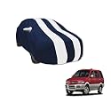 Auto Hub Car Cover Compatible with Chevrolet Tavera with Mirror Pocket, Water Resistant, Triple Stitched, Tavera Car Cover- Navy-White