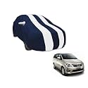 Auto Hub Car Cover Compatible with Innova Old (Model : 2004-2015) with Mirror Pocket, Water Resistant, Triple Stitched, Innova Car Cover- Navy-White
