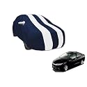 Auto Hub Car Cover Compatible with City i-VTEC (Model : 2014-2019) with Mirror Pocket, Water Resistant, Triple Stitched, City i-VTEC Car Cover- Navy-White