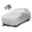 Auto Hub Waterproof Car Cover Compatible with Qualis with Mirror Pocket, Soft Cotton Lining, Waterproof Qualis Car Cover- Metallic Silver
