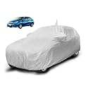 Auto Hub Waterproof Car Cover Compatible with Amaze (Model : 2013-2017) with Mirror Pocket, Soft Cotton Lining, Waterproof Amaze Car Cover- Metallic Silver