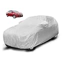 Auto Hub Waterproof Car Cover Compatible with Yaris with Mirror Pocket, Soft Cotton Lining, Waterproof Yaris Car Cover- Metallic Silver