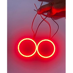 2pc car bike 60mm drl daytime running light angle eyes led ring bike cob led angel eyes halo ring drl halo ring cob chips 60mm red 2pc