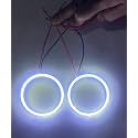2PC CAR BIKE 70MM DRL Daytime Running Light Angle Eyes Led Ring Bike COB LED Angel Eyes Halo Ring DRL Halo Ring COB Chips (70MM WHITE 2PC)