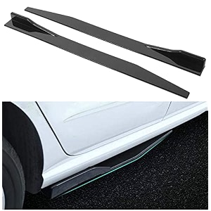 auto mt 2pcs jdm 120cm car side skirt splitter wing diffuser rocker splitters car body styling side skirt lip winglet diffuser universal glossy black