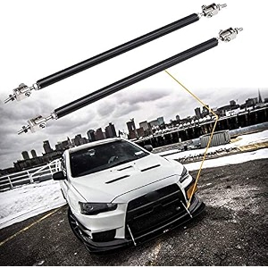 auto mt 2x black adjust splitter rod front bumper lip splitter strut rod tie support bars universal fit