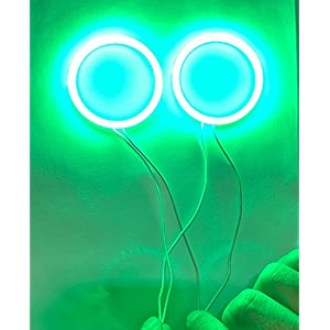 auto mt 7-color choice 60mm car bike drl daytime running light led angel eyes halo ring drl halo ring cob chips 2pc-green- 60mm cob ring