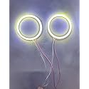 AUTO MT 7-COLOR CHOICE 60MM CAR BIKE DRL Daytime Running Light LED DRL Halo Ring COB Chips (2PC-WHITE- 60MM COB RING)
