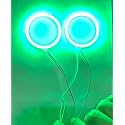 AUTO MT 7-COLOR CHOICE 60MM CAR BIKE DRL Daytime Running Light LED Angel Eyes Halo Ring DRL Halo Ring COB Chips (2PC-GREEN- 60MM COB RING)