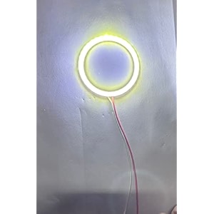 auto mt 7-color option car bike drl daytime running light angle eyes led ring 60mm cob led angel eyes halo ring white