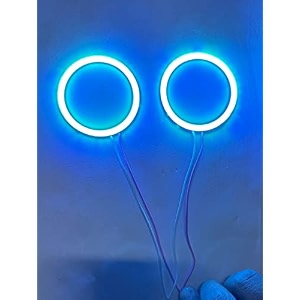 auto mt 7 color option 60mm drl daytime running light angle eyes led bike cob angel eyes halo ring drl 1pc blue