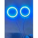 AUTO MT 7 COLOR OPTION 60MM DRL Daytime Running Light Angle Eyes LED Bike COB Angel Eyes Halo Ring DRL (1PC BLUE)