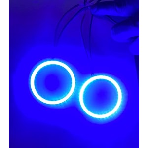 auto mt car bike 60mm 70mm drl daytime running light angle eyes led ring bike cob led angel eyes halo ring drl halo ring cob chips 2pc blue 60mm