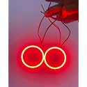 CAR BIKE 60MM 70MM DRL Daytime Running Light Angle Eyes Led Ring Bike COB LED Angel Eyes Halo Ring DRL Halo Ring COB Chips (2PC RED 60MM)