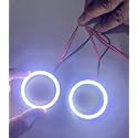 CAR BIKE 60MM 70MM DRL Daytime Running Light Angle Eyes Led Ring Bike COB LED Angel Eyes Halo Ring DRL Halo Ring COB Chips (2PC WHITE 60MM)