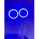 AUTO MT CAR BIKE 60MM DRL Daytime Running Light Angle Eyes Led Holo Ring Bike COB LED Chips (BLUE 2PC 60MM COB RING)