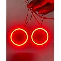 AUTO MT UNIVERSAL CAR BIKE 60MM 70MM DRL Daytime Running Light Angle Eyes Led Ring Bike COB LED Angel Eyes Halo Ring DRL Halo Ring COB Chips (1PC RED 70MM)