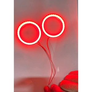 auto mt 60mm cob led angel eyes halo ring drl daytime running light for car bike 2pc red 7-color options available