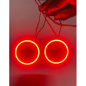 auto mt universal for car bike 70mm drl daytime running light bike led angel eyes halo ring cob chips 2pc red 70mm