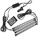 Auto Oprema 4 Pieces 48 LED DC 12V Multicolour Music Car Strip Atmosphere Lamp Light for Car Interior Under Dash Lighting Kit with Sound Active Function and Wireless Remote Control for Jaguar XFS