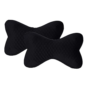 auto oprema award winner at india39s rising star 2024 valvet filling inside microfiber cotton car neck rest pillowcushion set of 2 compatible with all cars black