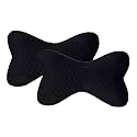 Auto Oprema (Award Winner at INDIA'S Rising Star 2024 Valvet Filling Inside Microfiber Cotton Car Neck Rest Pillow/Cushion Set of 2 Compatible with All Cars (Black)
