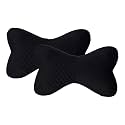 Auto Oprema (Award Winner at INDIA'S Rising Star 2024 Valvet Filling Inside Microfiber Cotton Car Neck Rest Pillow/Cushion Set of 2 Compatible with All Cars (Black)