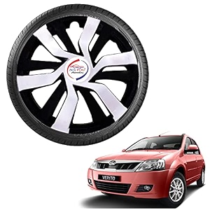 auto pearl 1434 inch  set of 4 pcs  press type hubcap wheel cover replacements for oem steel wheels abs with retention ring compatible for verito dc26