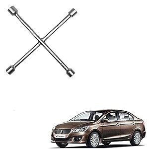 auto pearl - apa761 metal 4 way car wheel 17 x 19 mm 18 x 21 mm screws wrench cross spanner - ciaz