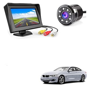 auto pearl -bpc21-2-in-1 lcd display indicator sound alarm car reverse parking sensor camera with ccd led night vision for-bmw4series