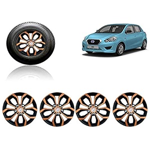 auto pearl car black copper wheel cover caps 1334 press type fitting for datsun go