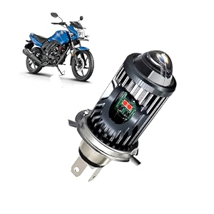 auto pearl motorcycle h4 35w led headlight dual beam white and yellow light and red-blue light with flashing mode compatible with cb unicorn 160 pack of 1
