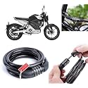 AUTO Pearl Multipurpose Heavy Duty, Security Number Lock, Bike Cable Lock Anti-Theft Protection Bicycle Number Locks Compatible with Revolt RV Cafe Racer (Black)