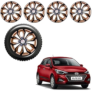auto pearl car golden black wheel cover caps 1434 press type fitting for - hyundai i20 elite