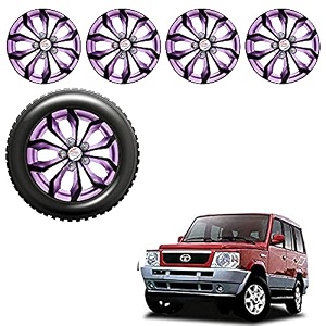 auto pearl car voilet black wheel cover caps 1534 press type fitting for - tata sumo victa